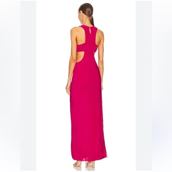 NWT MISA Los Angeles x REVOLVE Angeles Lyra Maxi Dress Fuchsia Pink Cutout $ 390 - Picture 6 of 6